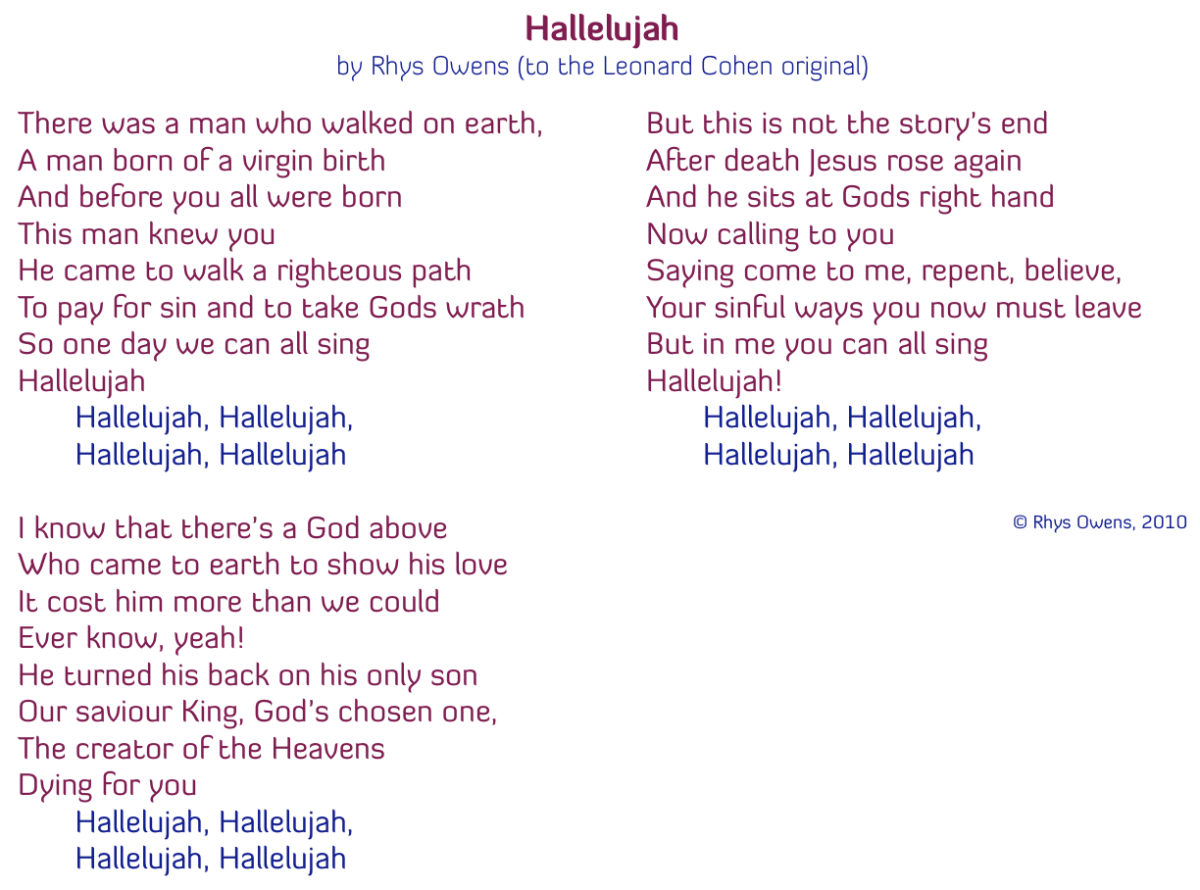 Rhys Owens HALLELUJAH