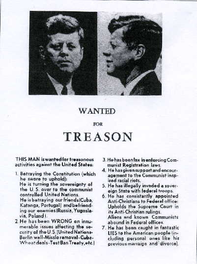 JFK - 1963 wanted for treason