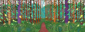 "THE ARRIVAL OF SPRING (ONE OF A 52 PART WORK)" 2011OIL ON 32 CANVASES (36 X 48" EACH)144 X 384" OVERALLÂ© DAVID HOCKNEY